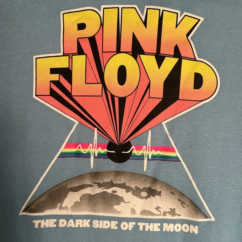 Pink Floyd Dark Side of the Moon Graphic Hoodie Blue‎ Rock Band Sweatshirt - Picture 16 of 16